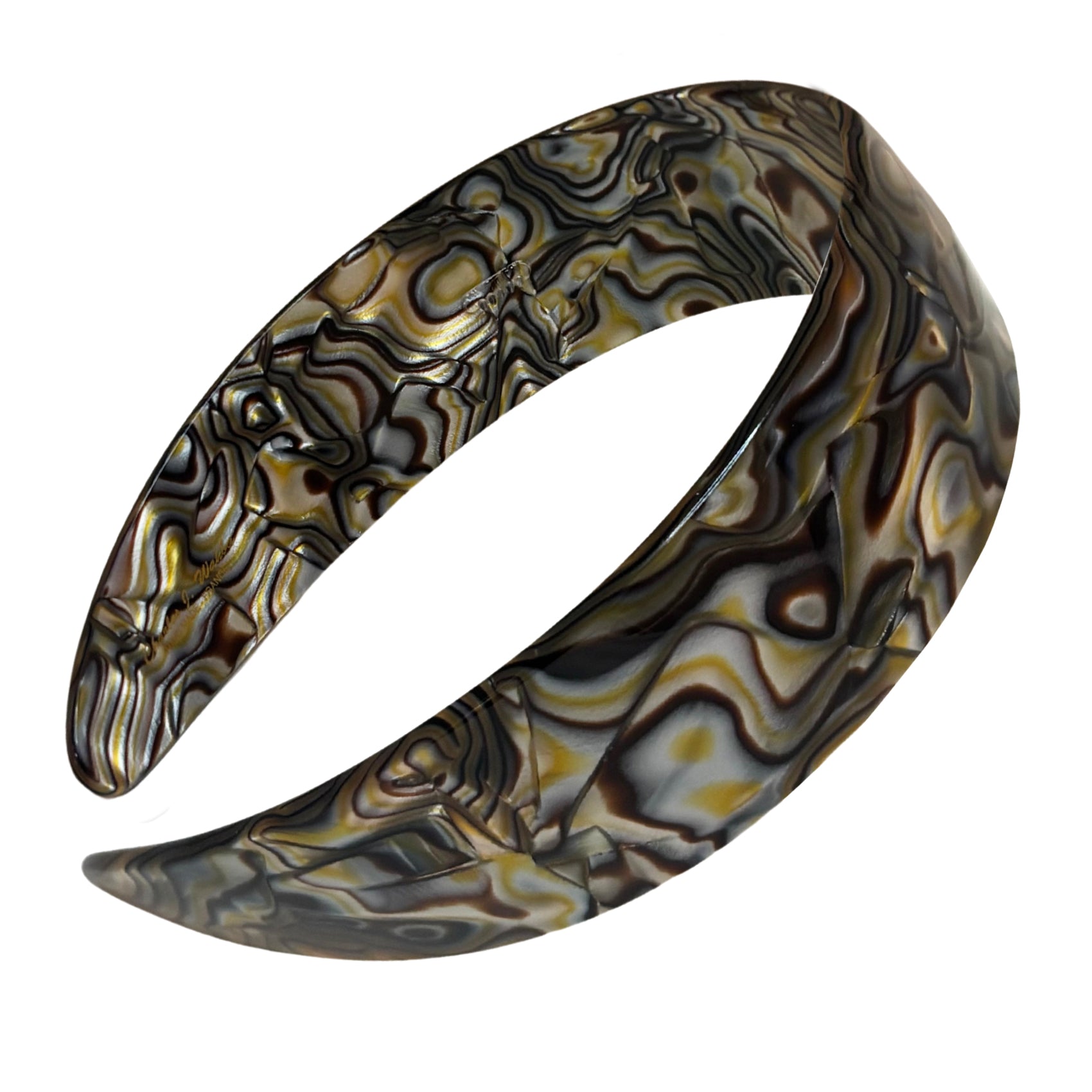 Marbled patterned headband on a white background