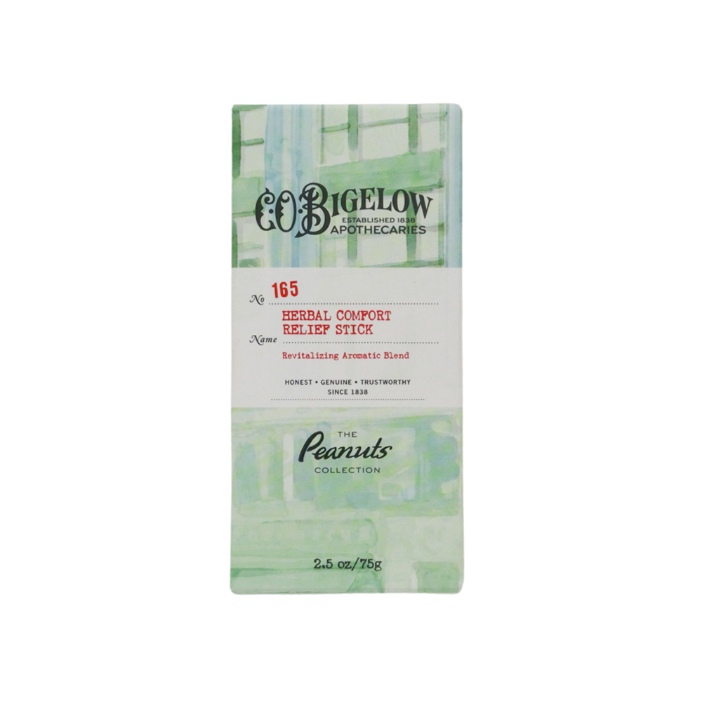 C.O. Bigelow Herbal Comfort Relief Stick packaging on white background