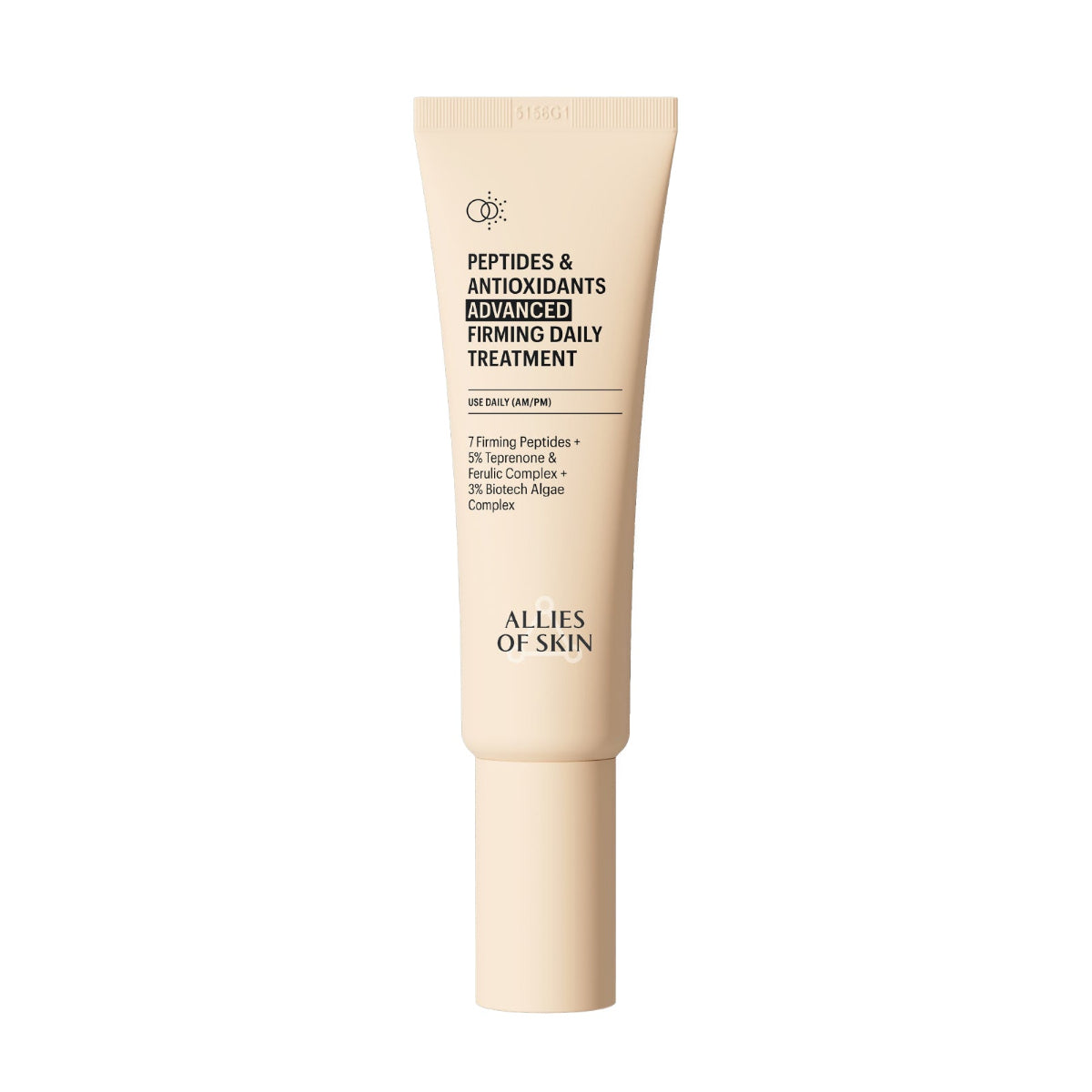 Skincare tube labeled 'Allies of Skin' on a white background