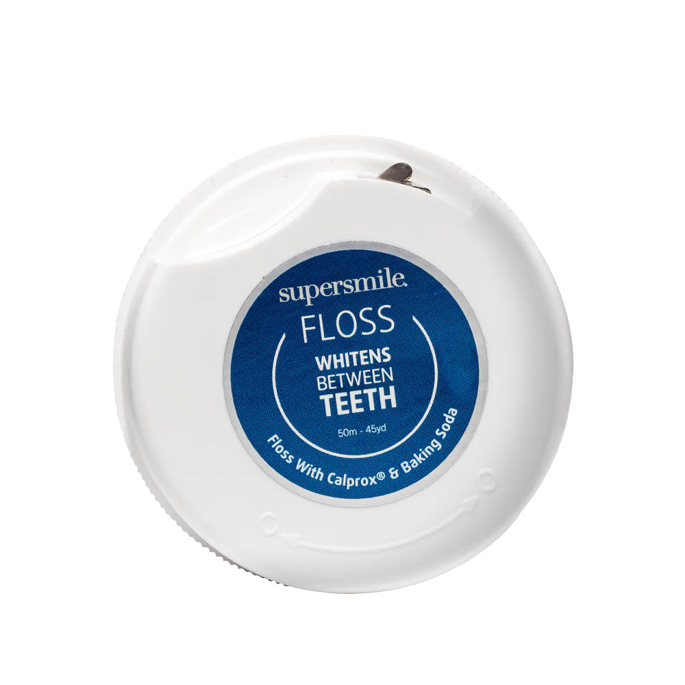 Supersmile Professional Whitening Floss on a white background.