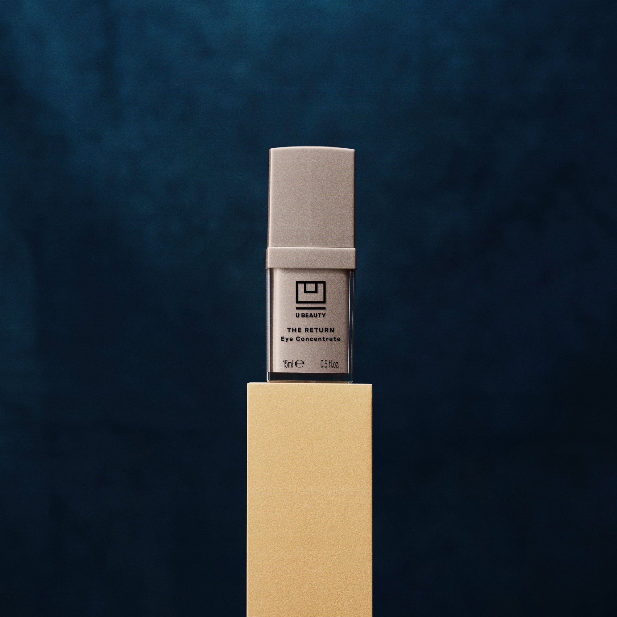 U Beauty's The RETURN Eye Concentrate on a pedestal.