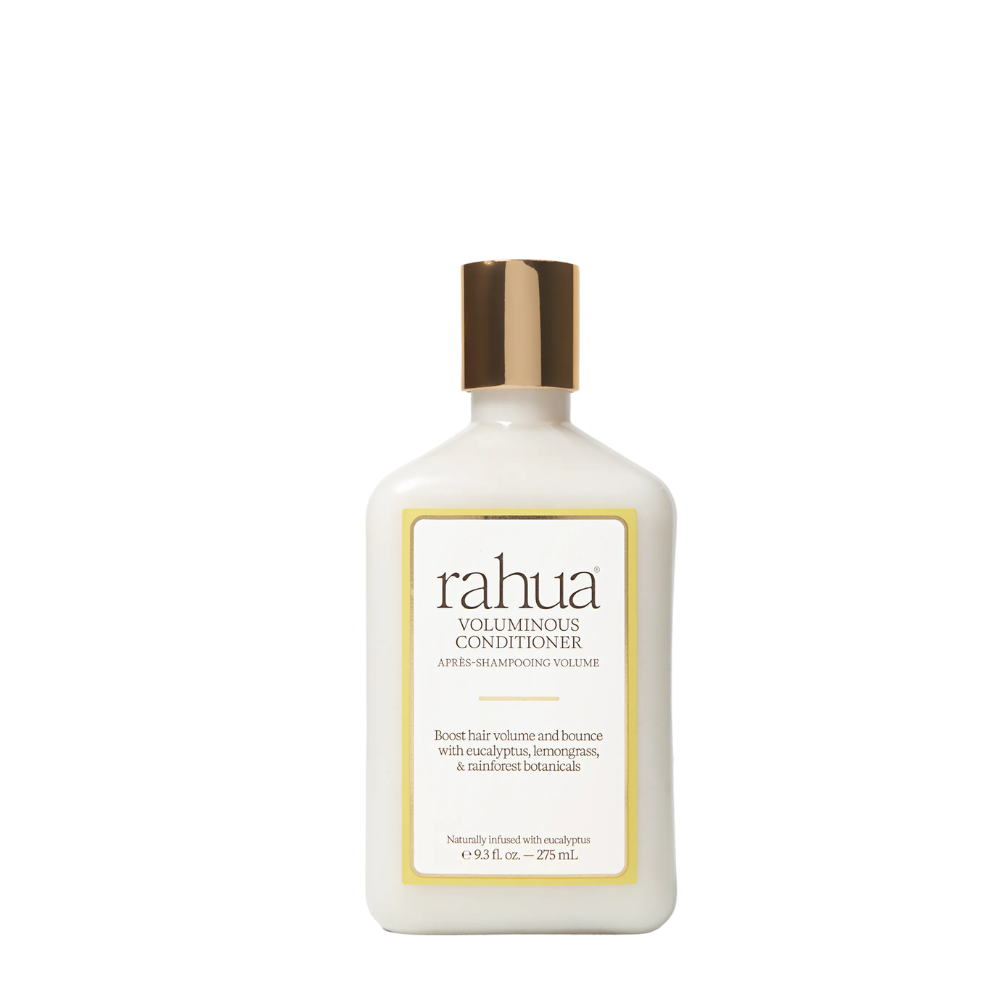 Bottle of rahua voluminous conditioner on a white background