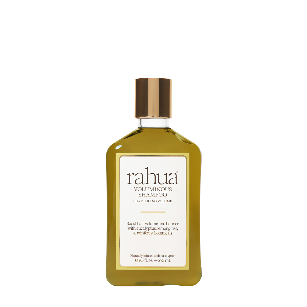 Rahua volumizing shampoo bottle on a white background