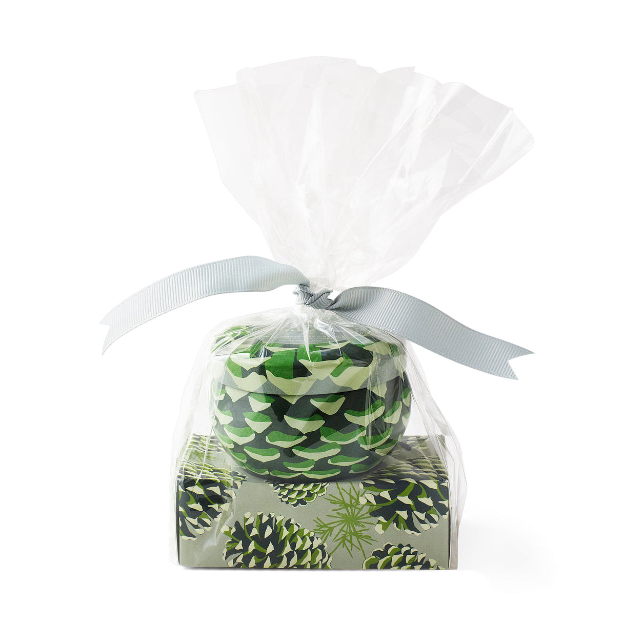 Roland Pine Soap and tin candle gift set on a white background. 