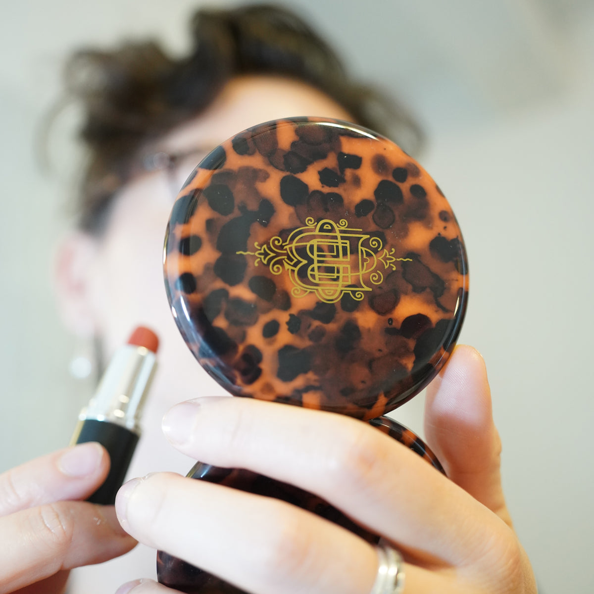 Tortoise Double-Sided Mirror Compact