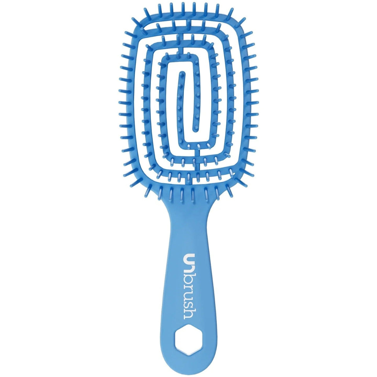 Blue hairbrush on a white background