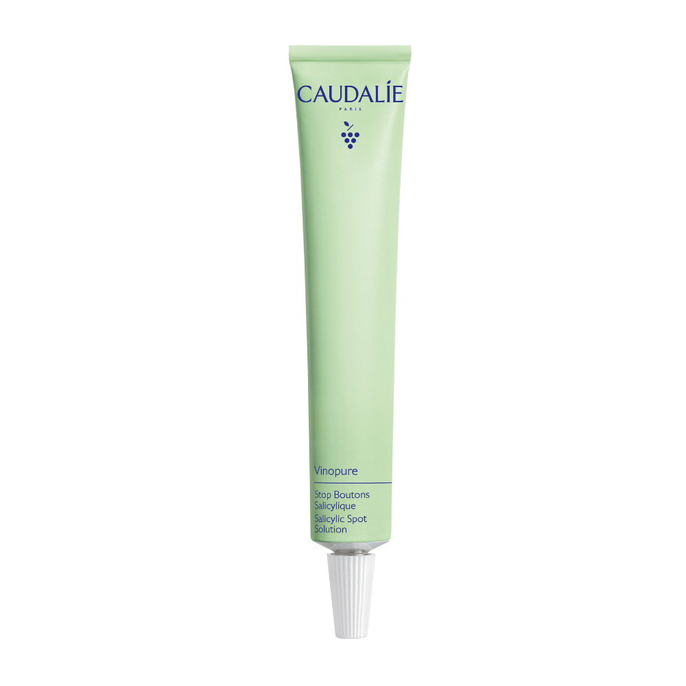 Caudalie skincare tube on a white background