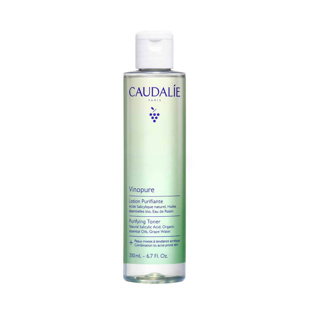 Caudalie Vinopure toner bottle on a white background