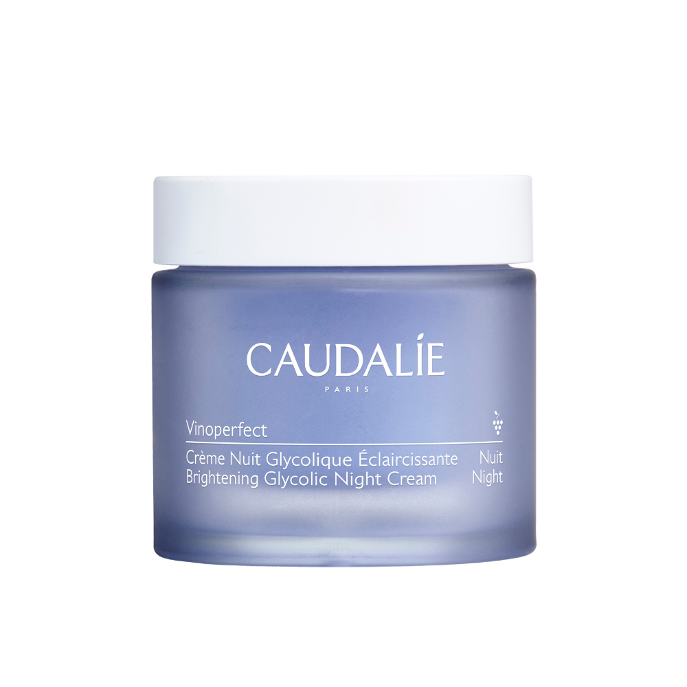 Caudélie night cream jar on a white background