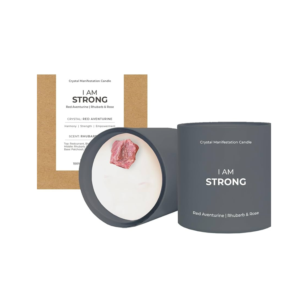 Crystal Manifestation Candle - I am Strong