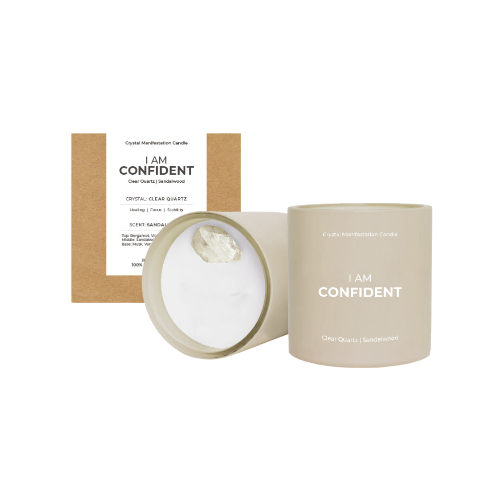 Crystal Manifestation Candle - I am Confident