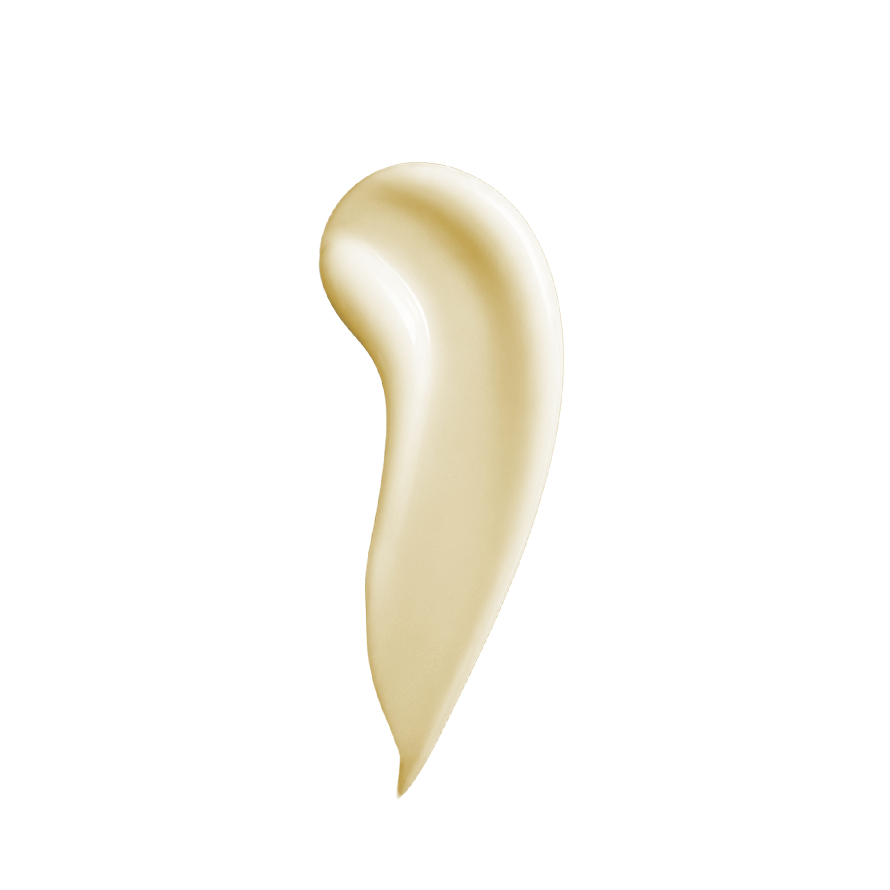 A thick, smooth smear of creamy makeup, likely a liquid blush or cream foundation, in a warm light beige shade, shown on a solid white background.