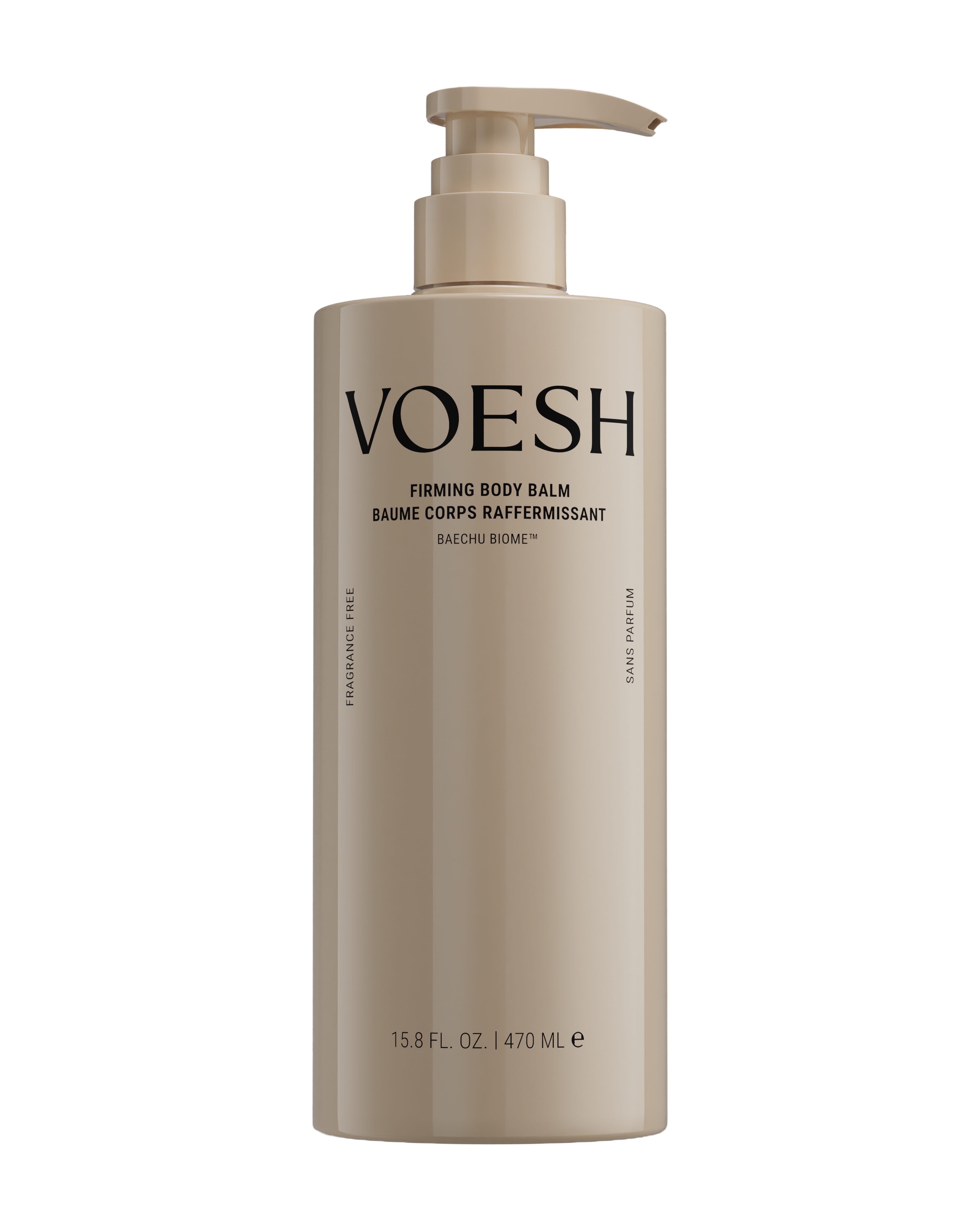 VOESH firming body balm bottle on a white background