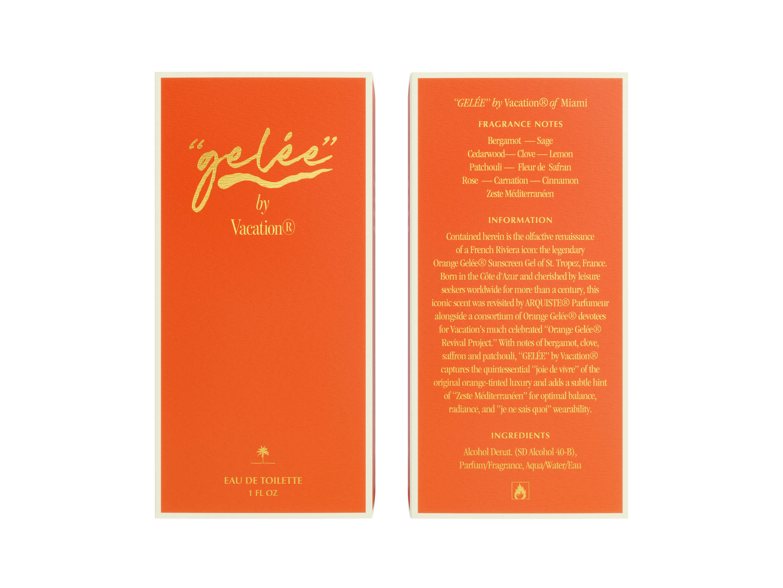 Orange product packaging with text and branding on a white background