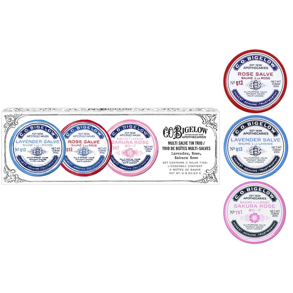 Assorted Salve Tin Trio (Rose, Lavender, Sakura Rose)