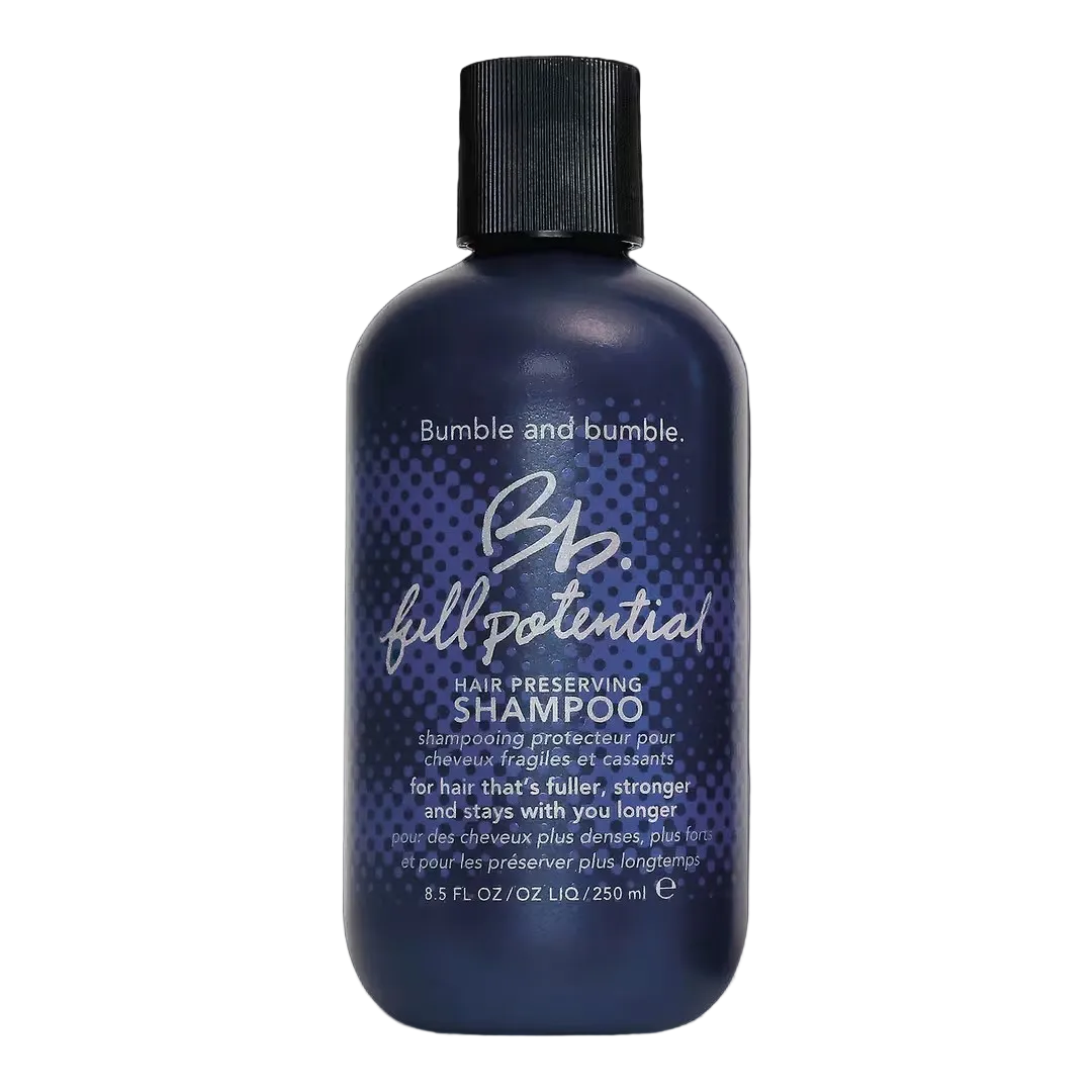Bumble and bumble Full Potential shampoo bottle on a black background