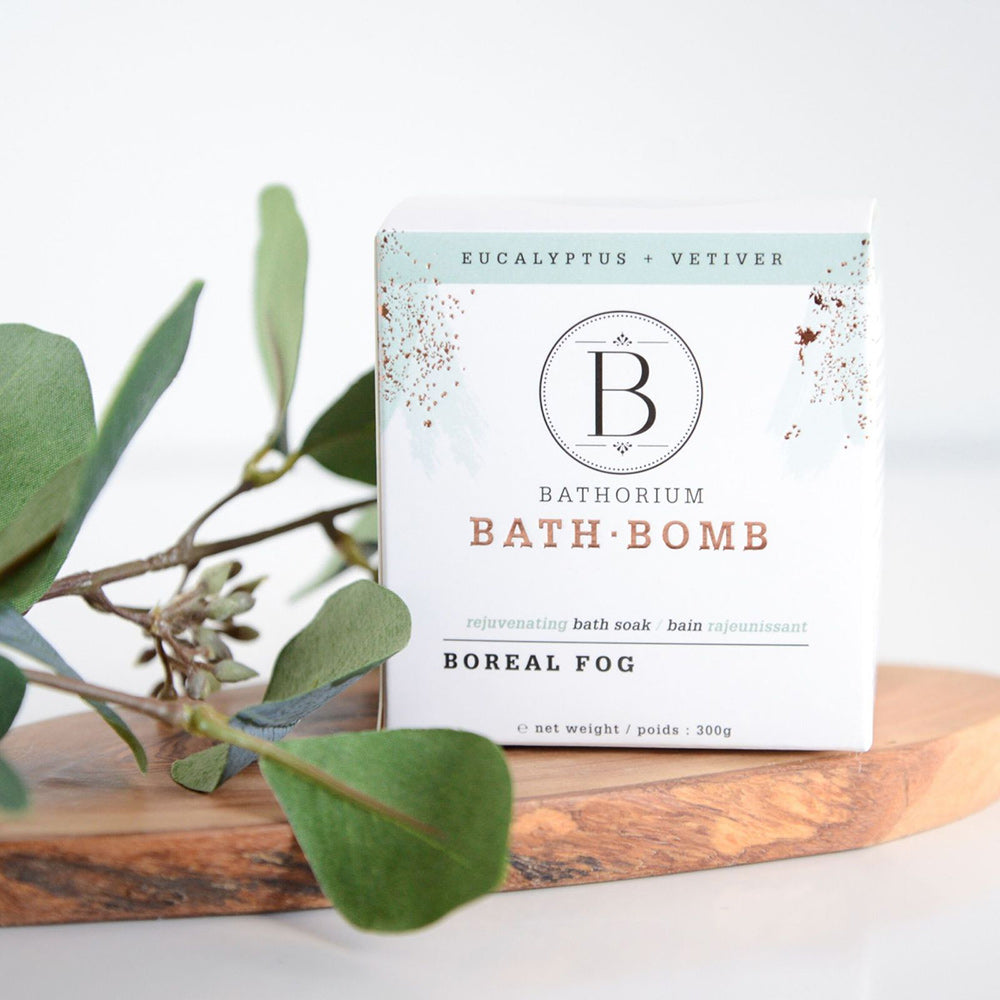 bathorium bath bomb eucalyptus + vetiver 