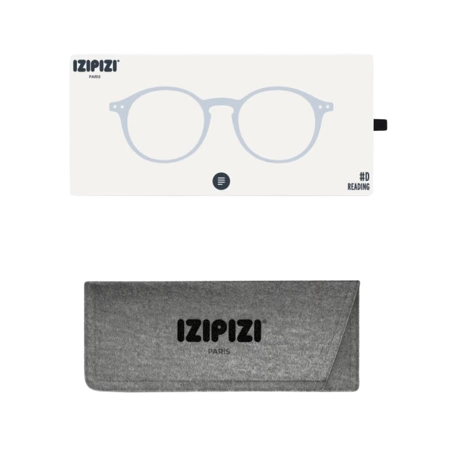 IZIPIZI eyeglasses with packaging and case on a white background