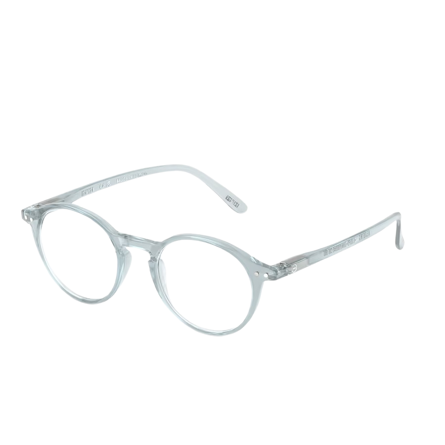 frozen blue eyeglasses on a white background