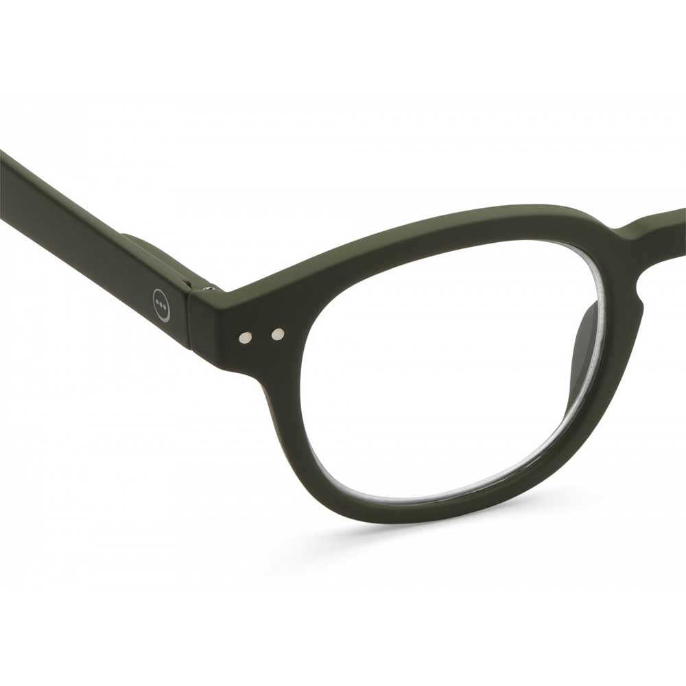 Izipizi Paris Reading Glasses # C - The Retro - Khaki Green (corner view)