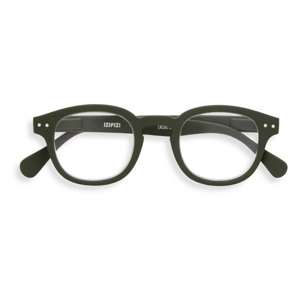 Reading Glasses # C - The Retro - Khaki Green