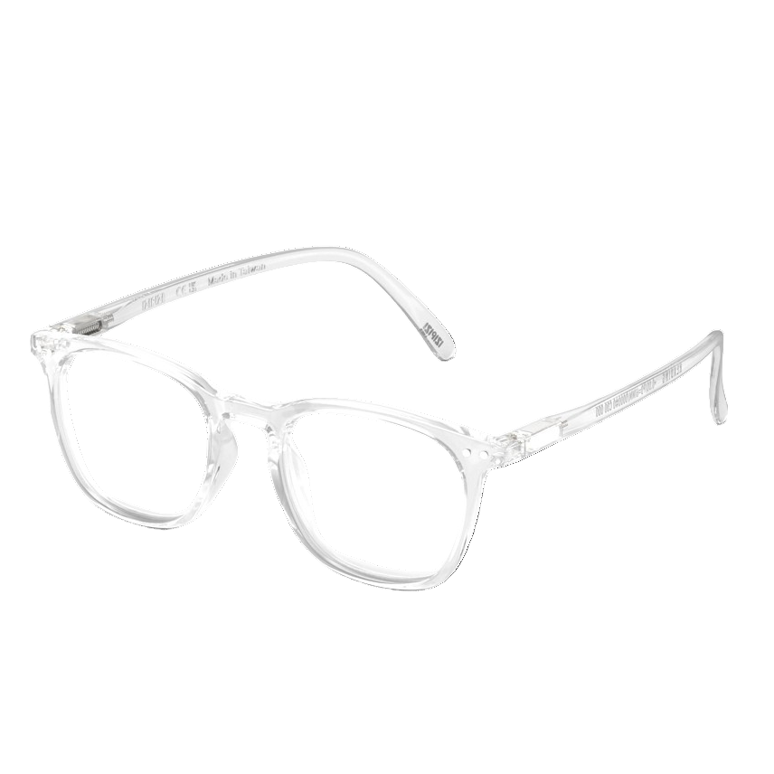 Clear eyeglasses on a white background