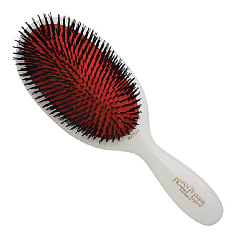 Large Extra Boar Bristle Hairbrush - White