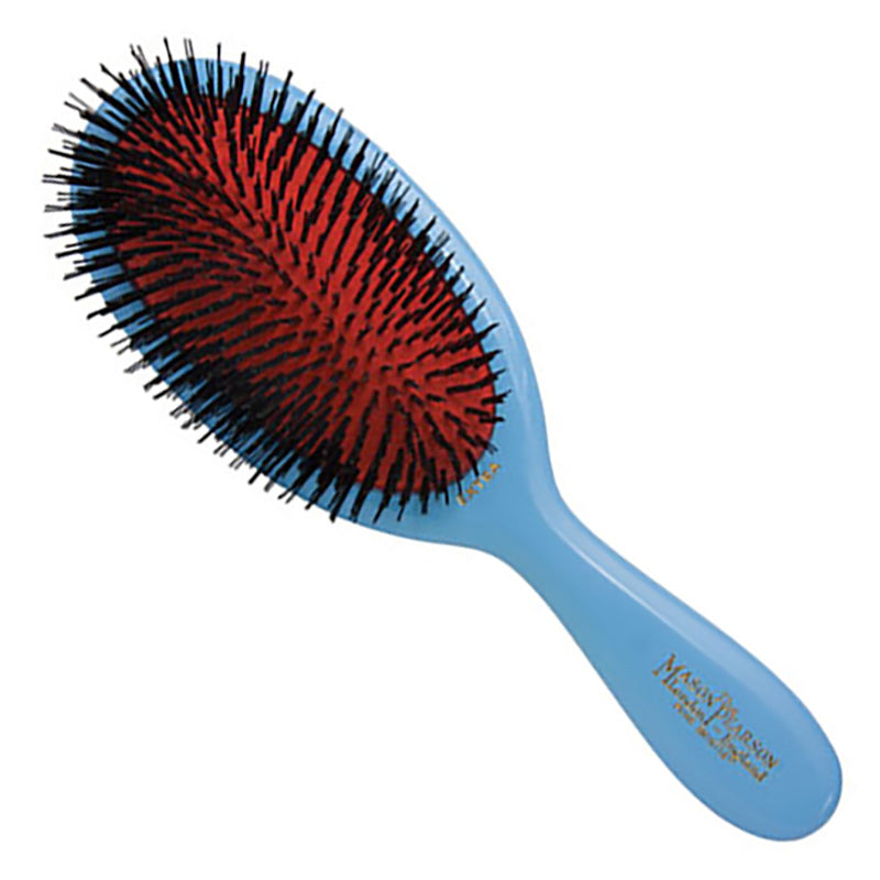 Small Extra Boar Bristle Hairbrush - Blue