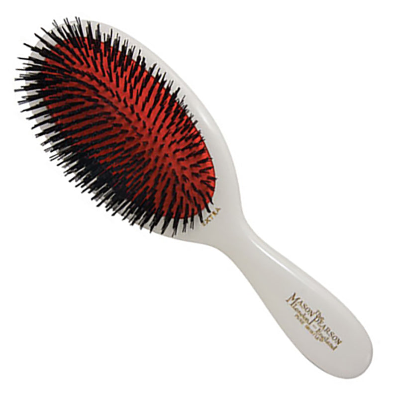 Small Extra Boar Bristle Hairbrush - White