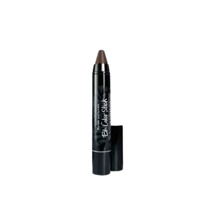 Black makeup pencil with cap on a white background