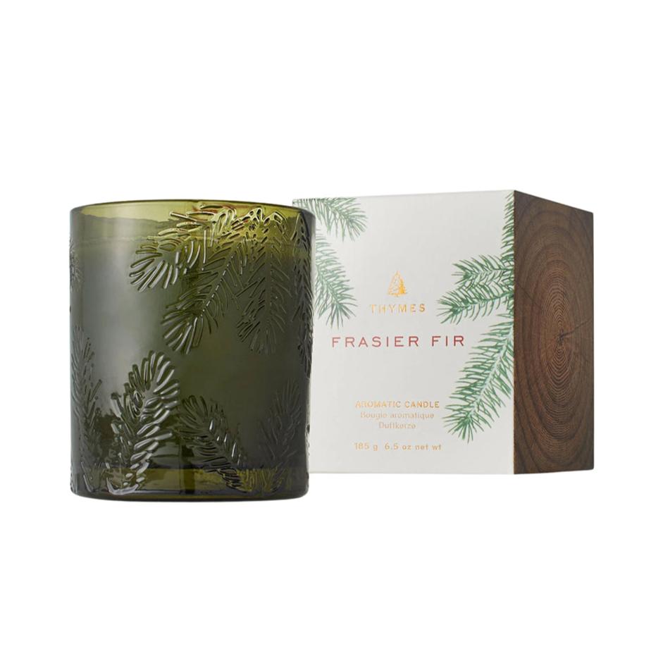 Frasier Fir Molded Green Glass Candle