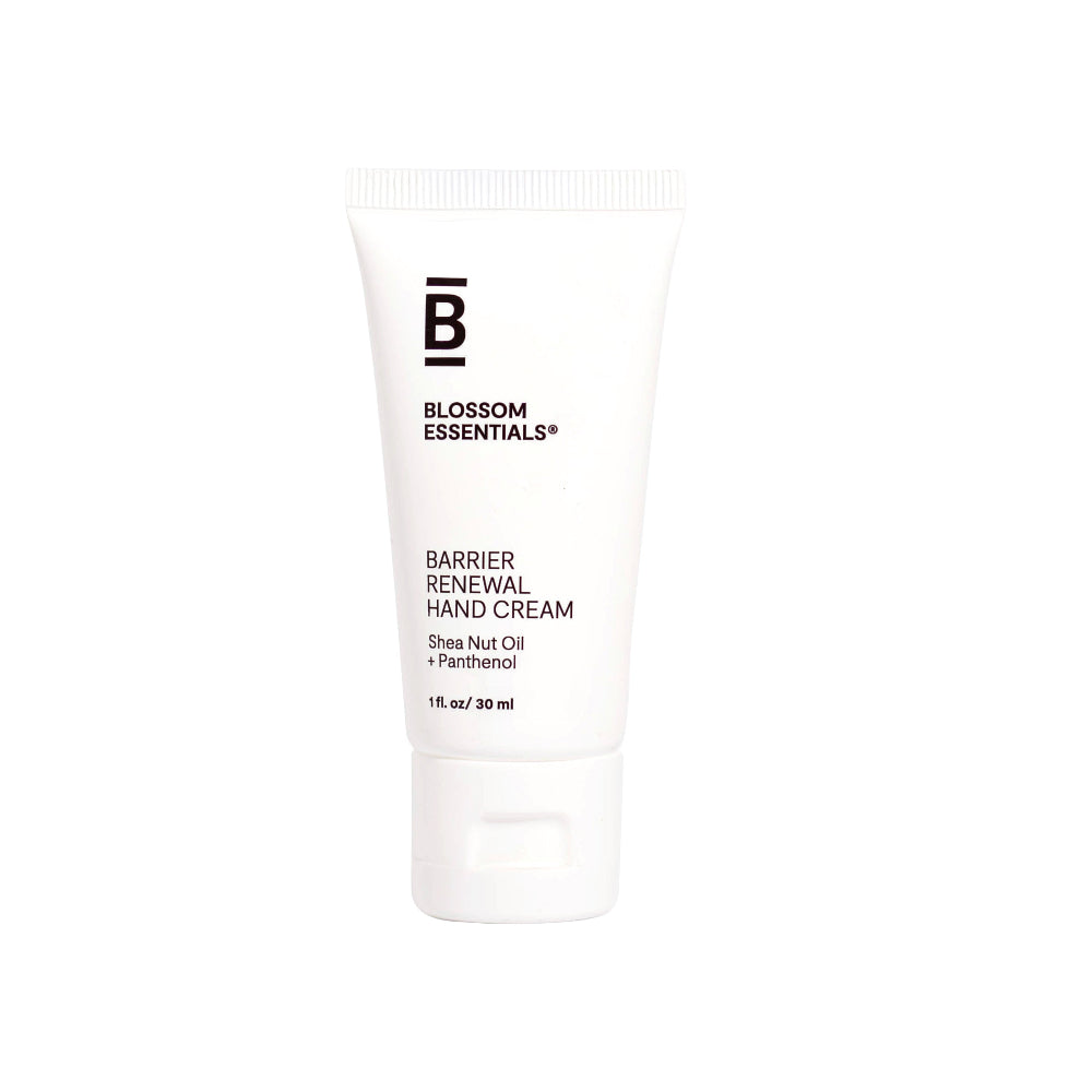 Tube of Blossom Essentials Barrier Renewal Hand Cream on a white background