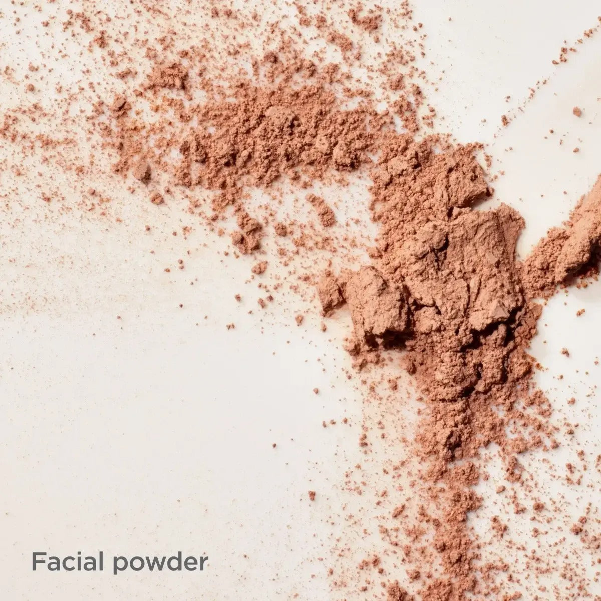 Facial powder on a white background