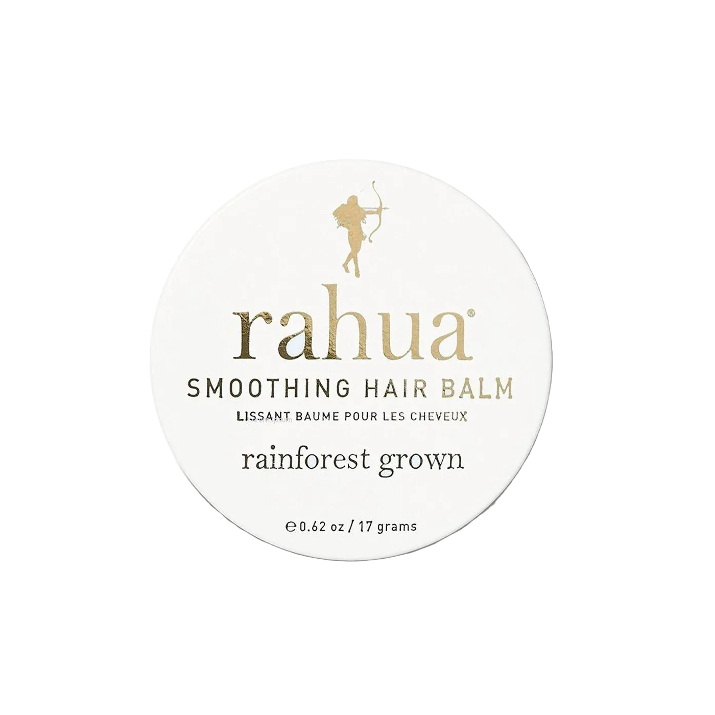 Rahua smoothing hair balm container on a white background