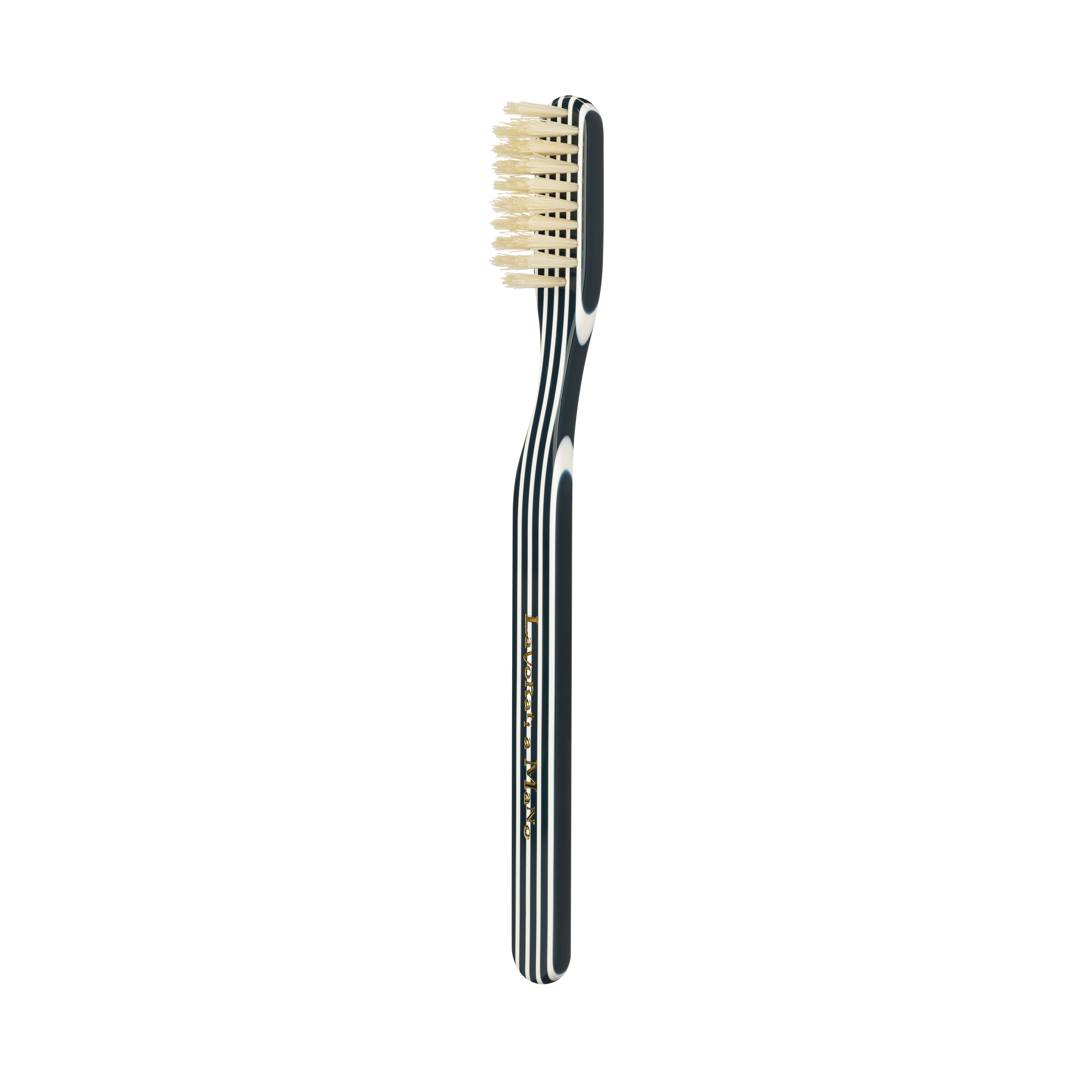 Navy Capri Collection Toothbrush with soft bristles on a white background