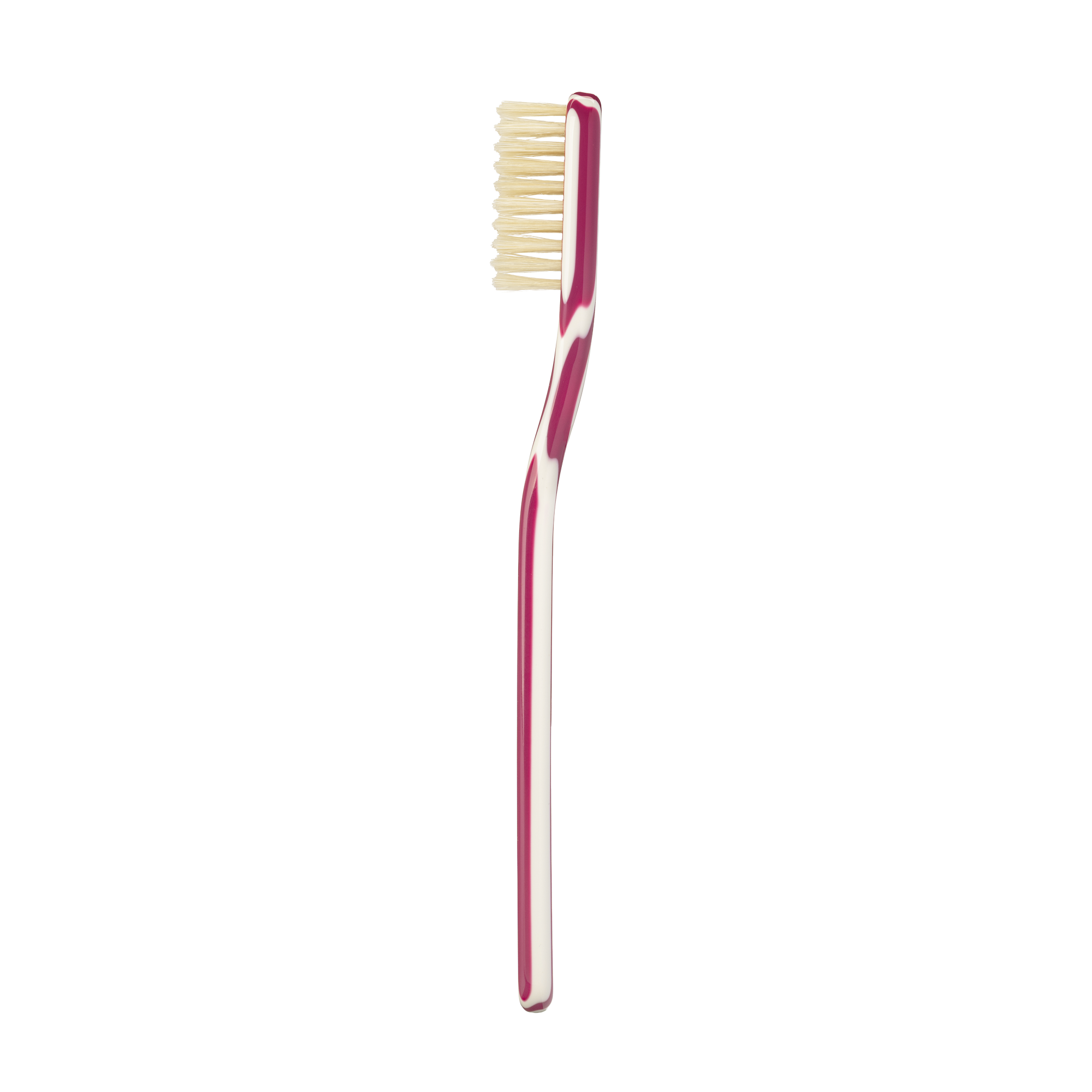Side view of a Magenta Capri Collection Toothbrush on a white background