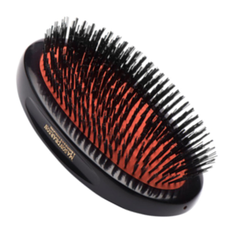 Military Small Extra Bristle Hairbrush - Dark Ruby