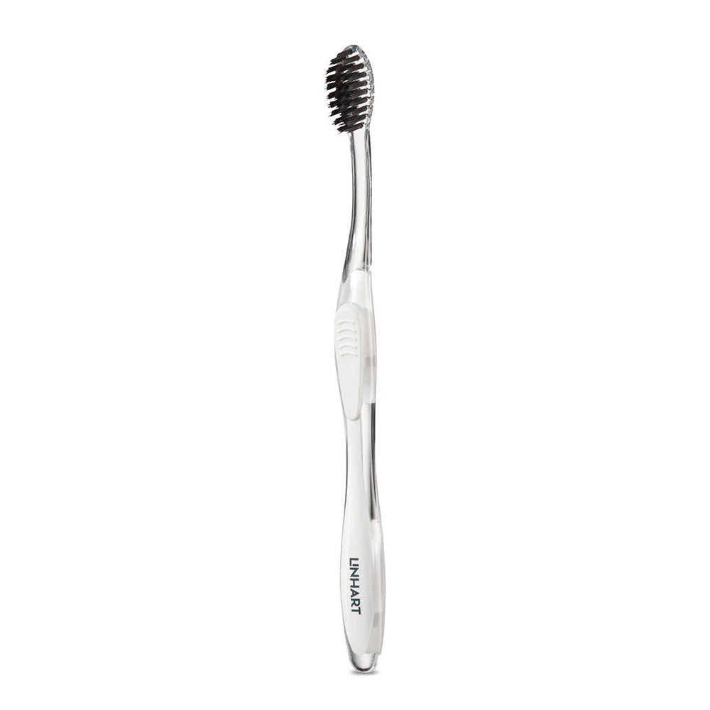 White Nano Silver Toothbrush - Black Bristles