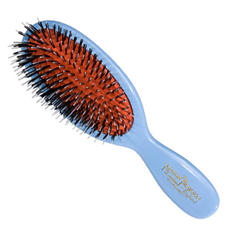 Pocket Boar Bristle & Nylon Hairbrush - Blue