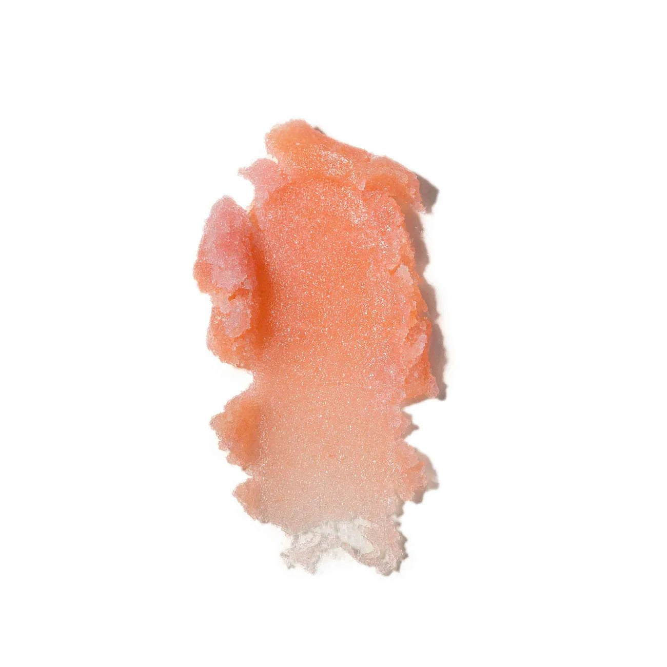 Peach lip scrub swatch on a white background