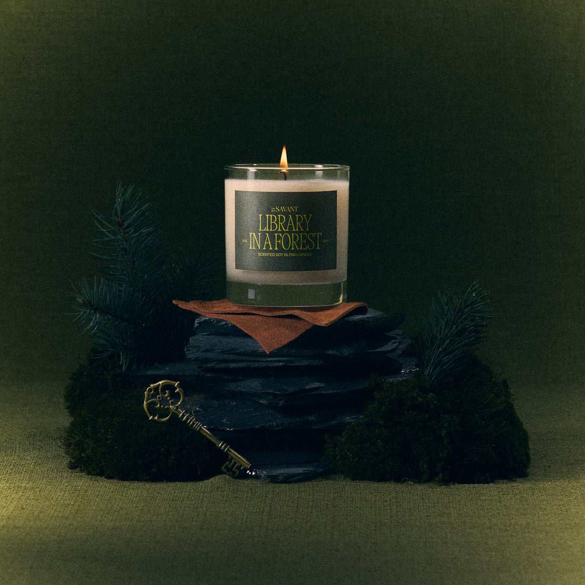 Library in a Forest Candle
