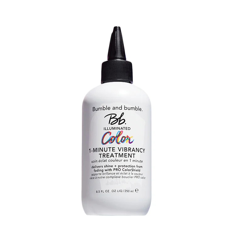 Bumble and Bumble hair treatment bottle on a white background