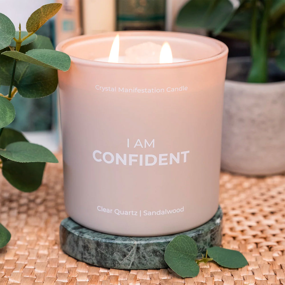 Crystal Manifestation Candle - I am Confident