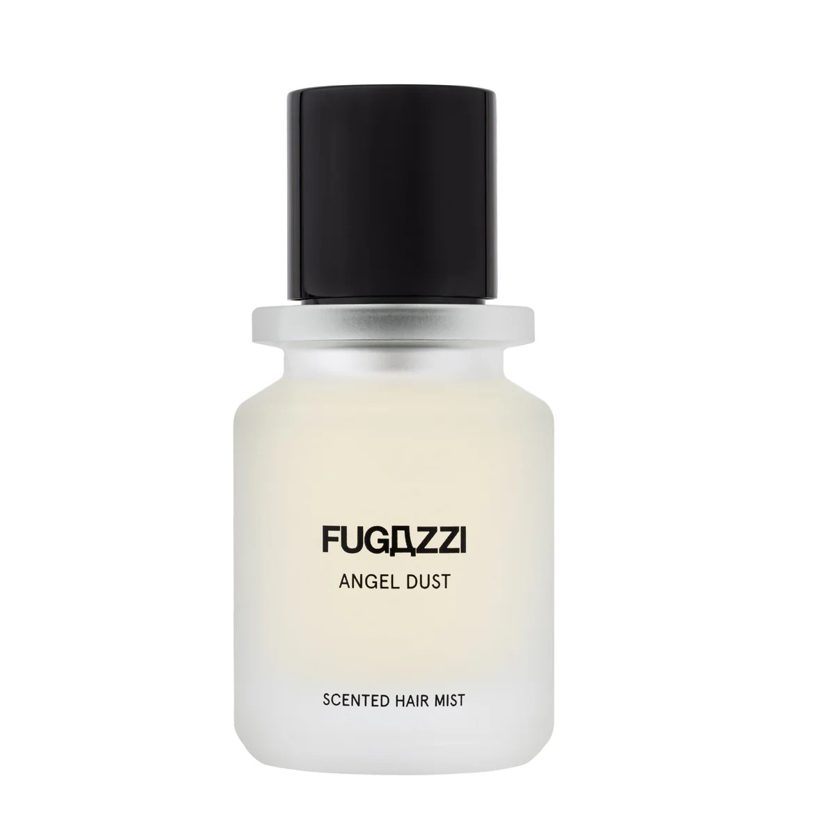 fugazzi scented hair mist bottle on white background.