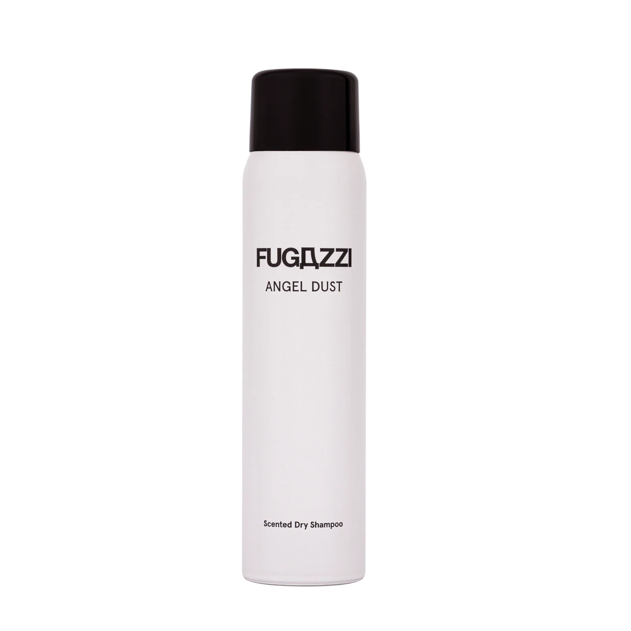 fugazzi angel dust dry shampoo canister on white background.