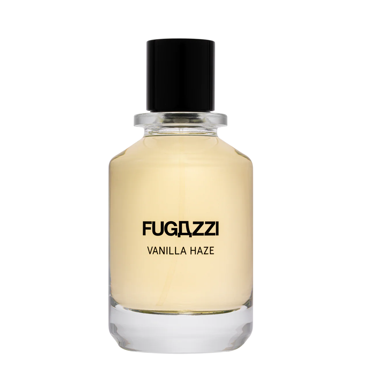 Fugazzi Vanilla Haze bottle on white background.