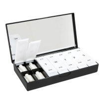 Port and Polish Weekly AM/PM Pill Box - Classic Black