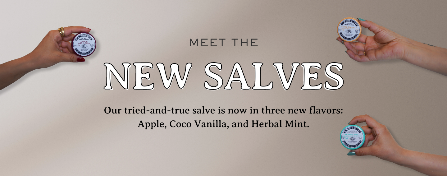 New Salves Launch - Coco Vanilla, Apple, Herbal Mint