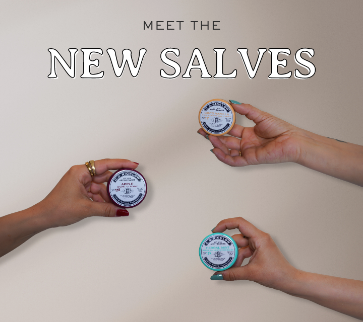 New Salves Launch - Coco Vanilla, Apple, Herbal Mint